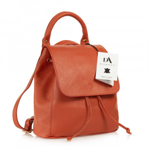 Rucsac dama din piele naturala DiAmanti Umberto Arancio Scuro